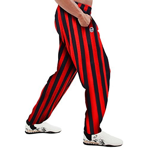White Stripe Baggy Bodybuilding Weightlifting Workout Gym