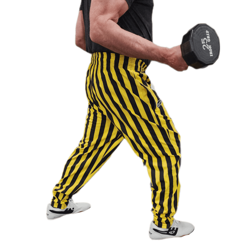 Yellow Stripe Baggy Bodybuilding Weightlifting Workout Gym Pants - Otomix Sports Gear