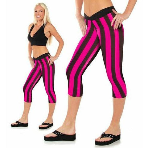 Hot Pink & Black Capri Tights! | hot-pink-black-capri-tights | Otomix Sports Gear